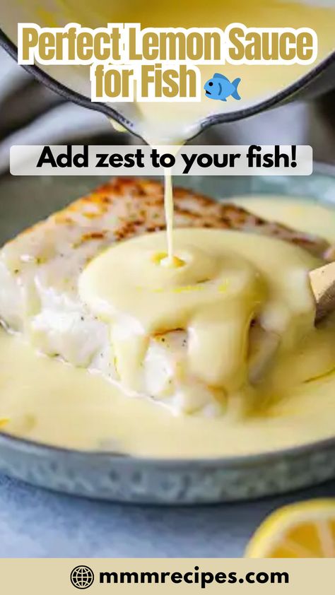 Elevate your fish dishes with this perfect Lemon Sauce! Simple to make and incredibly flavorful, it adds just the right amount of zest and tang. Drizzle it over your favorite fish and enjoy the burst of citrus goodness! Lemon Sauce For Fish, Creamy Sauce For Fish, Creamy Lemon Butter Sauce, Sauce For Fish, Lemon Fish, Lemon Garlic Butter Sauce, Citrus Fish, Recipes With Fish Sauce, Lemon Caper Sauce