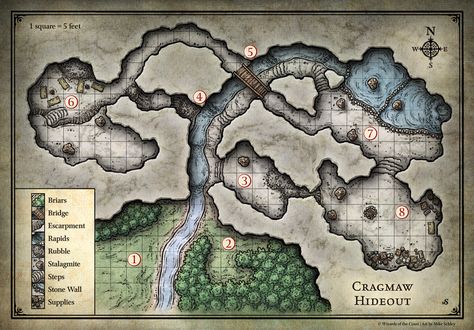 D&D Starter Set; Cragmaw Hideout (Digital DM & Player Versions)  http://mikeschley.zenfolio.com/p856083253 Cragmaw Hideout, Lost Mines Of Phandelver, Pathfinder Maps, Dnd World Map, Tabletop Rpg Maps, Adventure Map, Unique Maps, Rpg Map, Forgotten Realms