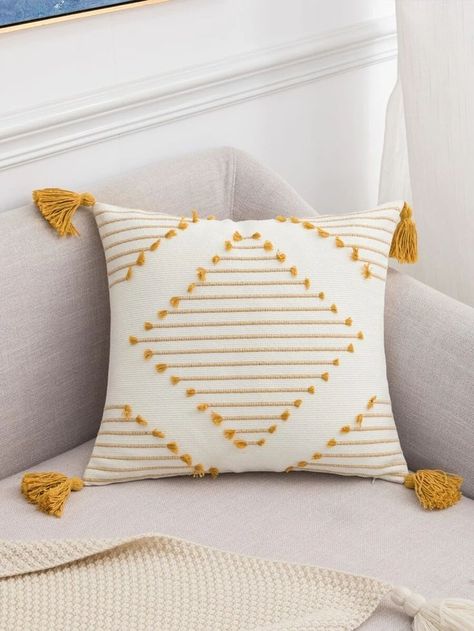 Cushion Cover Pattern, Crochet Cushion Cover, Geometric Cushions, Handmade Cushion Covers, Bantal Sofa, Cushion Cover Designs, Boho Throw Pillows, Woven Pillows, Crochet Cushions