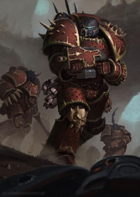 Chaos Space Marines Alex Konstad, Warhammer 40k Rpg, Word Bearers, Chaos Space Marines, Space Marine Art, Chaos 40k, Chaos Daemons, Warhammer 40k Art, Game Workshop