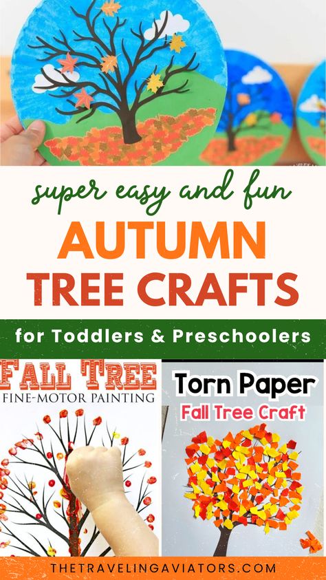 Need ideas for fun fall activities for kids? Check out these easy fall activities for toddlers that include fun easy crafts to do with toddlers like fall-themed sensory bins and leaf crafts. From fun fall activities for preschool crafts to fun easy fall crafts for toddlers, you'll find the perfect way to entertain your little ones at home. These fun easy crafts for toddlers preschool are great for hands-on learning, you'll love these fall activities for preschool crafts easy for hours of fun! Fall Learning Activities For Toddlers, Tree Crafts For Toddlers, Easy Fall Activities, Fun Fall Activities For Kids, October Preschool, Mess Free Craft, Fall Activities For Kids, Fall Activities For Toddlers, Fall Crafts For Toddlers