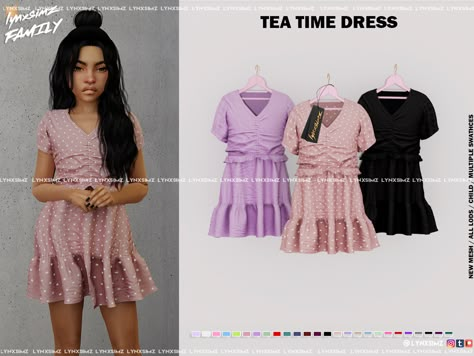 Tea Time Dress, Sims 4 Toddler Clothes, Sims 4 Tsr, Sims Baby, Sims 4 Family, Sims 4 Cc Kids Clothing, Free Sims 4, Sims 4 Children, The Sims 4 Packs