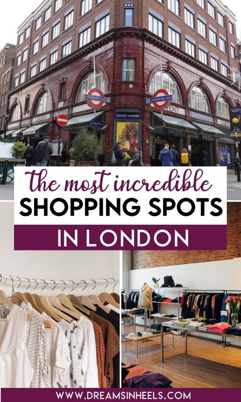 Where to find the best shopping in London? Whether you are into vintage fashion, high street brands, bespoke furniture or luxury jewellery, London has it. But with so many different areas, it can be a challenge to know exactly where to find the best deals. Here is the ultimate guide to shopping in London | Shopping London fashion | shopping london oxford street | london shopping guide | london shopping what to buy in | london shopping clothes | cheap shopping London | budget shopping London | Best Things To Buy In London, Best Shopping In London, Europe Shopping, Best Markets In London, Hampstead Village, Uk College, Shopping In London, London England Travel, Oxford Street London