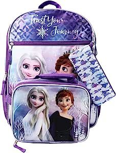 4-PIECE SET - The Frozen 16" Backpack 4-Piece Set includes a 16-inch backpack, insulated lunchbox, utility case, and silver bent-gate clip OFFICIALLY LICENSED - The Frozen 16" Backpack 4-Piece Set is officially licensed and 100% authentic, making it the perfect gift for fans! Lunch Box Backpack, Disney Frozen Toys, Frozen Merchandise, Frozen Sisters, Baby Musical Toys, Zipper Pencil Case, Happy Girl Quotes, Sleepover Food, Backpack Set