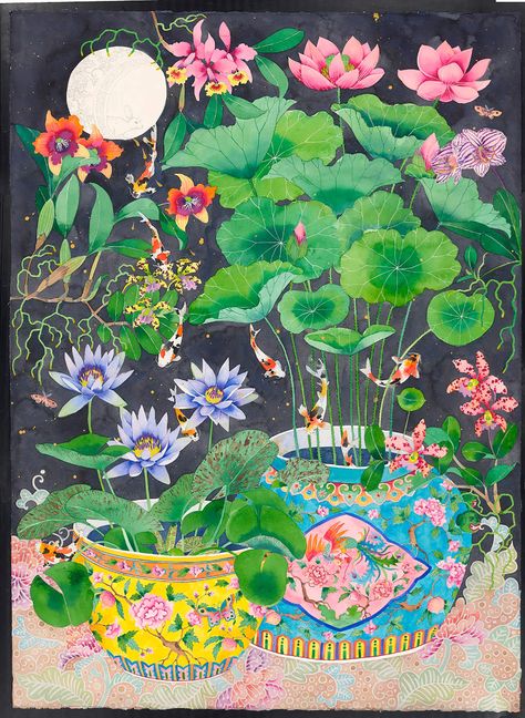 Chinese Folk Art, Camera Setup, Carpe Koi, Small Camera, Amazing Pictures, Artwork Images, Flower Art Painting, Water Lilies, Community Art