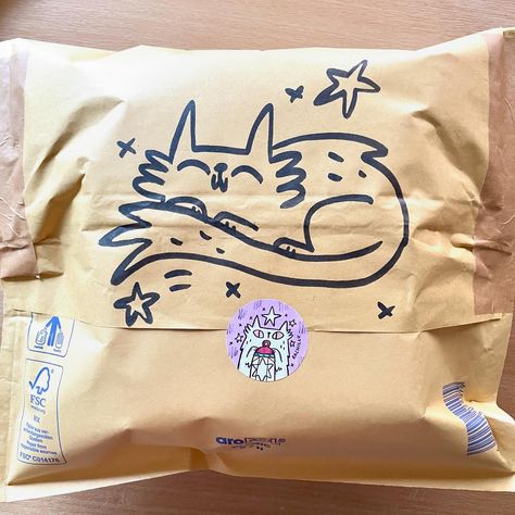 Order doodles! #envelopeart #orderdoodle #packanorderwithme #inkdoodle #quirkyillustration #packagingart #packaginglove #cuteartstyle #cutebird Doodle Art Packaging Design, Doodle Packaging, Cat Posca Art, Ink Doodles, Handmade Packaging, Quirky Illustration, Envelope Art, Cute Birds, Cute Art Styles