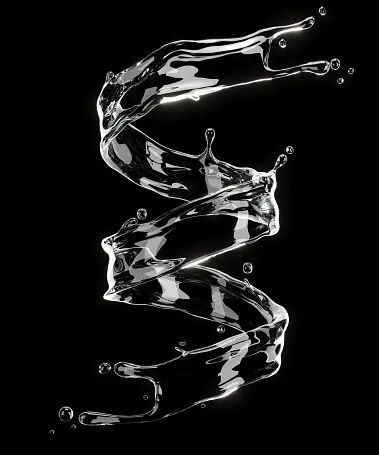 Closeup abstract beauty water liquid splash flow on black background. 3D Rendering. Water Splash Black Background, Water Black Background, Shinichi Maruyama, 3d Liquid, Liquid Splash, Simon Lee, Ron Arad, Abstract Beauty, Black Background Photography