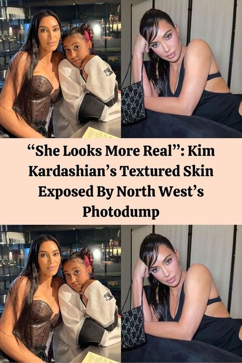 Kim Kardashian is known for many things, but one thing she isn’t recognized for is having an unfiltered and natural appearance, something her eldest, North West, has reminded the internet of. Kim’s 10-year-old daughter, North, took to her TikTok page, which she shares with her mom, to showcase a rare and unfiltered picture of the Skims founder. https://www.boredpanda.com/north-west-posted-unedited-unfiltered-photos-kim-kardashian/?utm_source=pinterest&utm_medium=link&utm_campaign=spot North West Kardashian, Kim Kardashian And North, Funny Makeup, Textured Skin, Unedited Photos, Makeup Humor, Real Bodies, Funny Story, Wattpad Stories