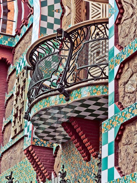 A Look at the Complete Works of Antoni Gaudí | Architectural Digest Gaudi Art, Gaudi Mosaic, Art Nouveau Arquitectura, Gaudi Architecture, Gaudi Barcelona, Antonio Gaudí, Iron Balcony, Unusual Buildings, Norman Foster