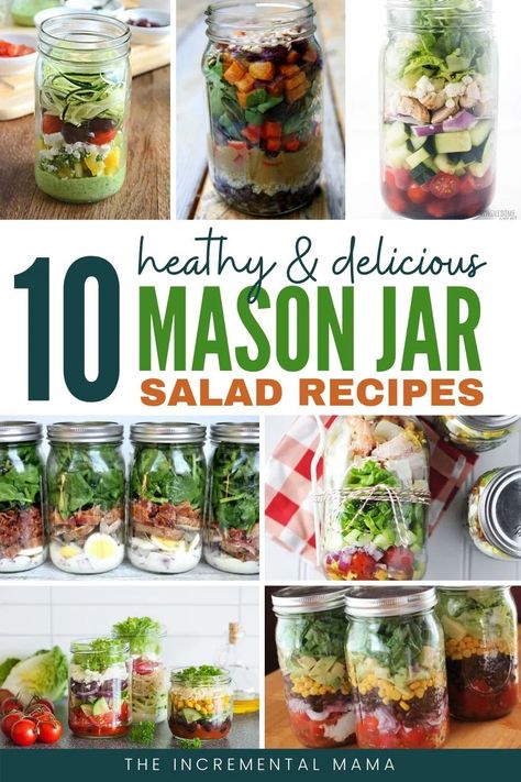 Jar Salad Recipes, Mason Jar Meal Prep, Mason Jar Lunch, Meal Prep Lunches, Mason Jar Salads, Salad Jar Recipe, Jar Salads, Jar Salad, Clean Eating Salads