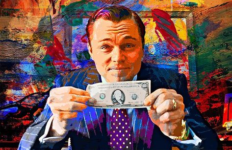 Wolf On Wall Street, Jordan Belfort, Wall Street Art, The Wolf Of Wall Street, Street Art Banksy, Wolf Of Wall Street, Colorful Abstract Art, Art How, Mural Art