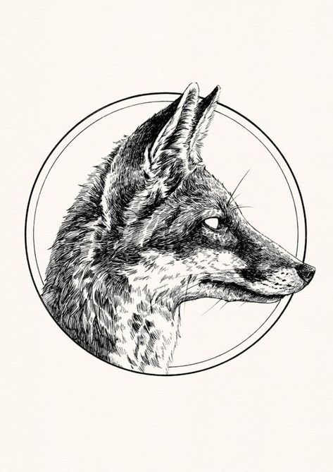 Coyote Tattoo, Earth Witch, Fox Tattoo Design, Fox Drawing, Tiny Tattoo, Fox Tattoo, Diy Tattoo, Head Tattoos, Owl Tattoo