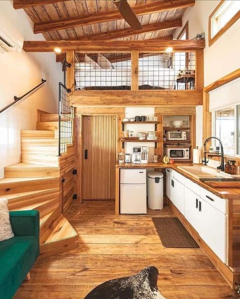 Tiny House Camper, Tiny Houses For Rent, Tiny House Interior Design, Shed To Tiny House, Tiny House Loft, Tiny House Layout, Loft Bedroom, Tiny House Inspiration, Traditional Cottage