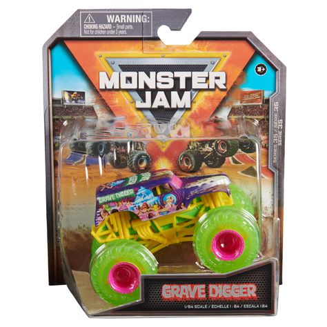 Monster Jam, Official Grave Digger Chase Monster Truck, Die-Cast Vehicle, 1:64 Scale, Kids Toys for Boys Ages 3 and up - Walmart.com Monster Jam Toys, Monster Truck Toys, Diecast Trucks, Grave Digger, Kids Toys For Boys, Play Vehicles, Monster Jam, Toy Trucks, Monster Truck