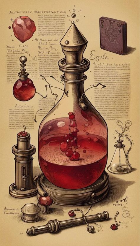 Alchemy Wallpaper Iphone, Alchemy Concept Art, Alchemy Fantasy Art, Modern Alchemy Aesthetic, Magic Books Fantasy Concept Art, Alchemy Aesthetic Dark, Alchemy Drawings, Alchemy Poster, Alchemy Potions