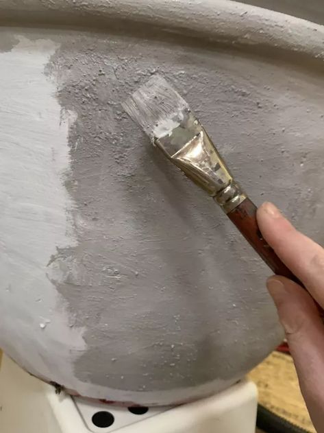 How to Create a Faux Concrete Paint Finish | Hometalk Faux Concrete Paint, Diy Painted Vases, Painted Porch, Paint Concrete Patio, Floor Concrete, Concrete Painting, Concrete Paint, Porch Floor, Diy Concrete Planters