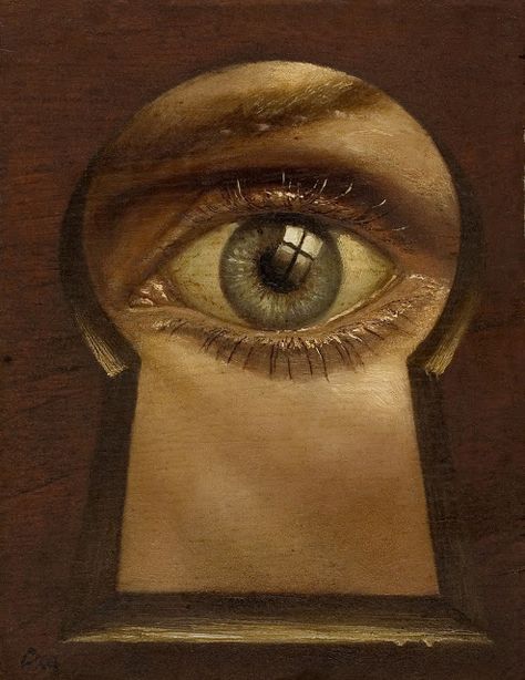 made by: Daniel Carranza , painting - (Keyhole) | Art - Keyhole ... Locked In Art, Locked Art, Keyhole Art, Lock Art, Eyes Artwork, The Emotions, Eye Painting, Gcse Art, Arte Inspo