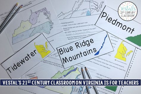 5 Tips for Teaching Regions of Virginia includes activities, ideas, and resources Virginia Studies teachers can use when teaching about the 5 regions of Virginia.#vestals21stcenturyclassroom#virginiastudies#virginiaregions#virginiaregionsactivities#virginiaregionsproject Virginia Studies, 21st Century Classroom, Virginia History, Teachers Pay Teachers Seller, List Of Activities, Teacher Inspiration, Teaching Social Studies, Teacher Organization, Teacher Blogs