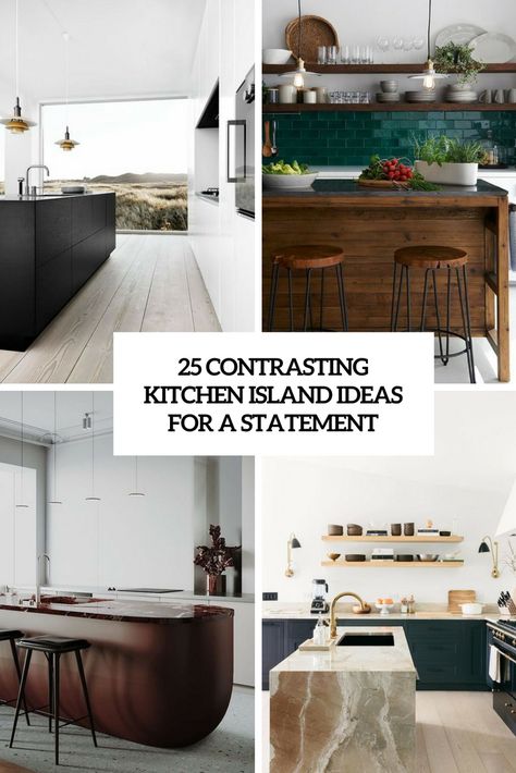 contrasting kitchen island ideas to make a statement cover Party Cabin, Contrasting Kitchen, Contrasting Kitchen Island, Statement Kitchen, Row Houses, Kitchen Redesign, 2022 Design, Modern Kitchen Island, Kitchen Island With Seating