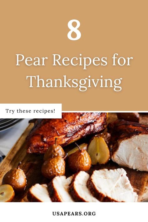 We share 8 pear recipes for Thanksgiving. Pears are a healthier alternative for many holiday dishes. Even if whatever you’re cooking isn’t exactly healthy, you can at least add nutritional value simply by including pears. As Thanksgiving approaches, we are pleased to round up some pear recipes that will make your holiday meal special. From easy side dishes to appetizers and desserts, these delightful dishes are sure to make mouths water. Check out these Thanksgiving recipes now! Pear Side Dish, Pear Recipes Dinner, Delicious Thanksgiving Desserts, Healthy Fall Dinner, Easy Side Dishes, Autumn Recipes Vegetarian, Recipes For Thanksgiving, Pear Dessert, Roasted Pear