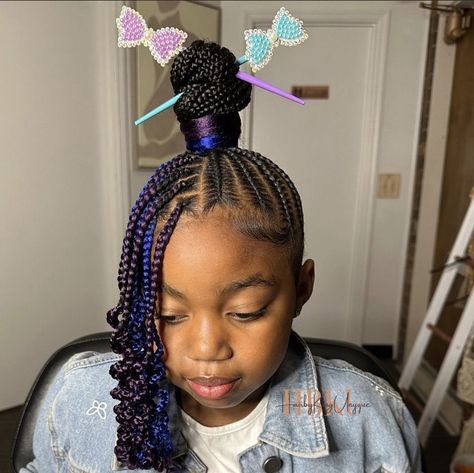 Blue Braids For Kids, Kids Short Hair Styles, Baby Girl Hairstyles Curly, Daughter Hairstyles, Toddler Braided Hairstyles, Braided Hairstyles For Black Women Cornrows, Lil Girl Hairstyles, Kid Braid Styles, Toddler Hairstyles Girl