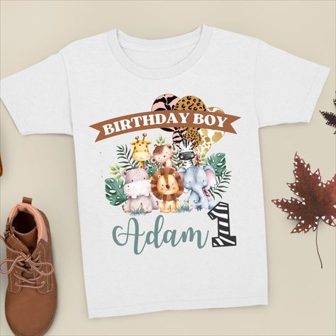 Customized Jungle Theme First Safari Birthday Party Shirt Idea 1st, 2nd Birthday Boy, Animals Safari Wild One Birthday Outfit, Safari Birthday Shirt, Wild One Birthday Shirt, 2nd Birthday Boy, Safari Animals Birthday, Jungle Safari Birthday, 2nd Birthday Boys, Animals Safari, Safari Birthday Party