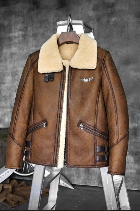 Pilot Leather Jacket, Aviator Leather Jacket, Short Leather Jacket, Jacket Fur, Double 11, Sheepskin Jacket, Aviator Jackets, Real Leather Jacket, Flight Jacket