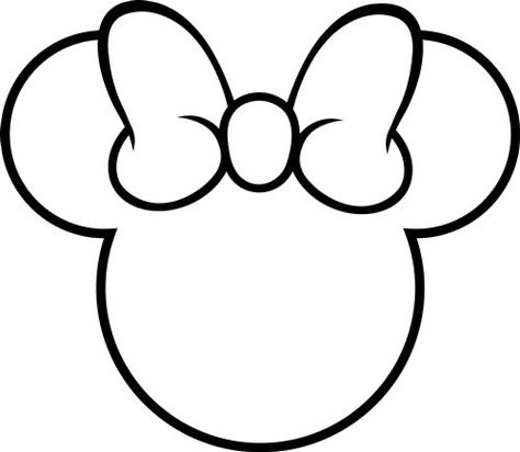 Minnie Outline, Minnie Mouse Outline, Minnie Mouse Template, Sketch Head, Mouse Sketch, Stitch Coloring Pages, Mouse Silhouette, Moon Crafts, Art Boutique