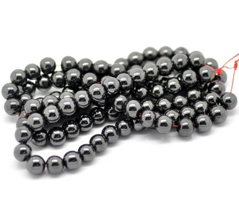 2 Strands Hematite Round Beads 8mm, 40cm Gunmetal Grey, Hematite Beads, Wholesale Beads, Jewelry Supplies, Online Jewelry, Round Beads, Bead Charms, Different Colors, Crafts To Make