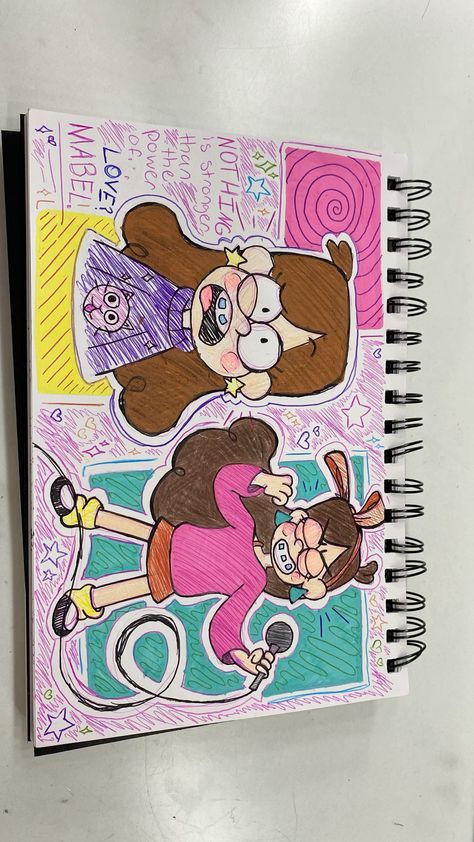 Sketch Book Art Aesthetic, Sketch Book Ideas Doodles Art Journals, Cool Things To Add To Your Sketchbook, Aesthetic Things To Draw With Markers, Gravity Falls Drawings, Sketchbook Ideas Cover, Mabel Aesthetic, Mini Sketchbook Ideas, Aesthetic Sketchbook Pages