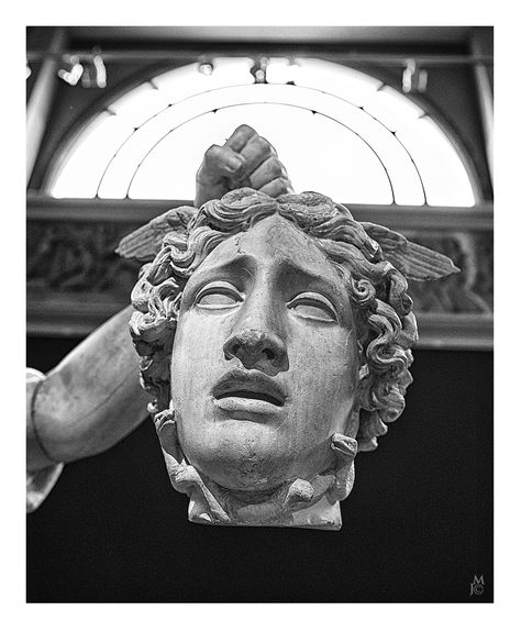 Perseus holding the head of Medusa -  Glyptotek, Copenhagen Medusa Holding Perseus Head, Head Of Medusa, The Head, Copenhagen, Art Reference, Greek Statue, Statue, Paintings, Sculpture