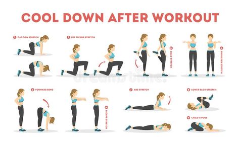 Cool Down Exercises, Cool Down Stretches, Post Workout Stretches, Leg Workout Routine, Gym Workout Plan For Women, Hip Flexor Stretch, Workout Posters, Workout Plan For Women, Workout Plan Gym