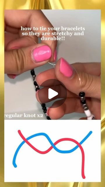 @beadingsociety on Instagram: "Quick tutorial how to tie knot on your bracelets.  This method makes it so easy to make your bracelet stay strechy and durable at the same time💎😍
~
~
Creator:-@leticias_jewels
DM us for best quality gemstone beads! (Shipping available worldwide)
~
~
🎀follow for more such content 🎀
✨️dm for any query ✨️
~
#handmade #jewelrygram # #jewelrydesign #earrings #jewelrymaker #jewelrylovers#jewelrymaking #gemstonejewelry #jewelryshop #fashion #beaded #beadedjewelry #beadedbracelets #beadednecklaces #jewellerydesign #bracelets #fashionjewelry #gemstone #support#postoftheday❤️🔥" Stretchy Beaded Bracelet Knot, How To Tie Beaded Bracelet Knots, Tying Beaded Bracelet, How To Make Friendship Bracelets Beads, How To Tie Beaded Bracelets, Tying Off Beaded Bracelet, How To Tie Knots Between Beads, How To Tie Bracelet Knots, How To Tie A Bracelet