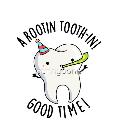 Rootin Toothin Good Time Funny Tooth Puns features a cute tooth having a rootin tooting good time. Perfect pun gift for family and friends who love cute dental tooth puns. Dental Funny, Dental Puns, Tooth Party, Teeth Humor, Oral Pathology, Dentist Logo, Dental Jokes, Mumbo Jumbo, Dental Office Design Interiors