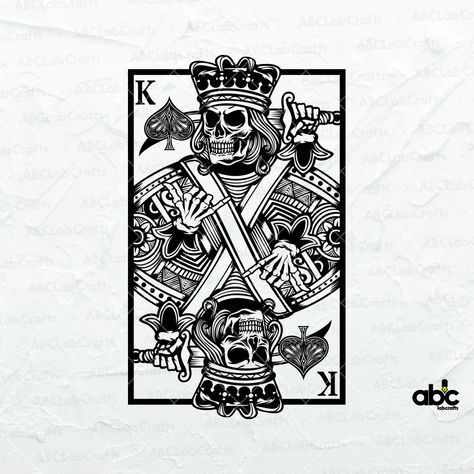 King Of Spades Tattoo Design, King Of Hearts Tattoo, Ace Of Spades Tattoo, Playing Card Tattoos, Spade Tattoo, Skeleton King, Card Tattoo Designs, King Card, King Of Spades