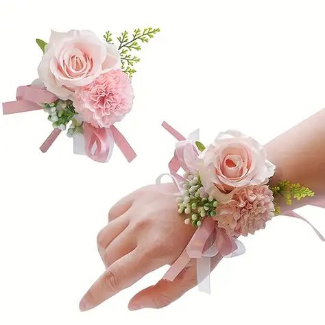 Temu | Explore the Latest Clothing, Beauty, Home, Jewelry & More Bride Hand Flower, Wrist Corsage Bracelet, Prom Decorations, Flower Men, Wrist Corsage Wedding, Flower Wrist Corsage, Homecoming Corsage, Corsage And Boutonniere Set, Hand Flower