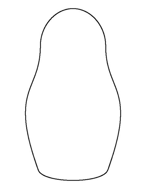 Russian doll pattern. Use the printable outline for crafts, creating stencils, scrapbooking, and more. Free PDF template to download and print at http://patternuniverse.com/download/russian-doll-pattern/ Russian Doll Art, Diy Russian Dolls, Matryoshka Doll Pattern, Matryoshka Doll Art, Celebration Around The World, Babushka Dolls, Wool Applique Patterns, Classroom Art Projects, Russian Nesting Dolls