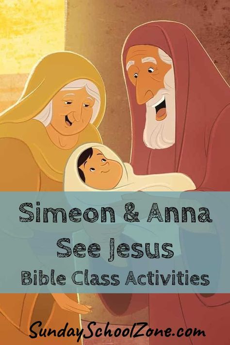 Simeon And Anna, Bible Story Activities, Sunday School Activities For Kids, Bible Class Activities, Childrens Bible Activities, Printable Bible Activities, Joseph And Mary, Jesus Crafts, Bible Stories For Kids