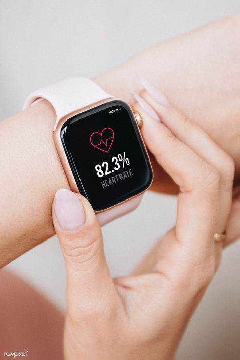 Woman wearing a smartwatch mockup to check her heart rate | premium image by rawpixel.com / Teddy Rawpixel Smartwatch Photoshoot, Smartwatch Photography, Smartwatch Aesthetic, Products Photoshoot, Mockup Ideas, Product Layout, Church Backgrounds, Product Photoshoot, Design Mockup Free