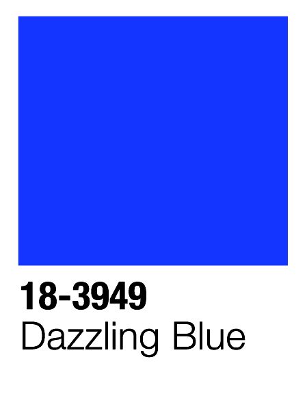 18-3949  Dazzling Blue    Energizing  Futuristic  Dynamic Yellow Painted Rooms, Mod Board, Bleu Klein, Painted Rooms, Blue Pantone, Pantone Color Chart, Front Facade, Tropical Jewelry, Jewelry Photos