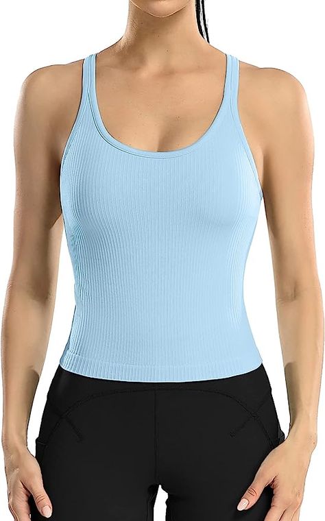 This is the most comfortable workout tank! Tennis Tops, Workout Tops For Women, Tank Top Straps, Workout Crop Top, Tank Top Bras, Yoga Bra, Ribbed Tank Tops, Workout Tanks, Workout Tank Tops