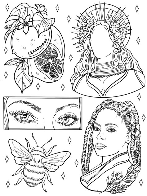 Cat Kingston Tattoo, Bratz Coloring Pages Aesthetic, Indie Coloring Pages, Grunge Coloring Pages, Aesthetic Coloring Pages Free Printable, Cat Kingston, Kingston Tattoo, Hippie Coloring Pages, Tattoo Coloring Pages