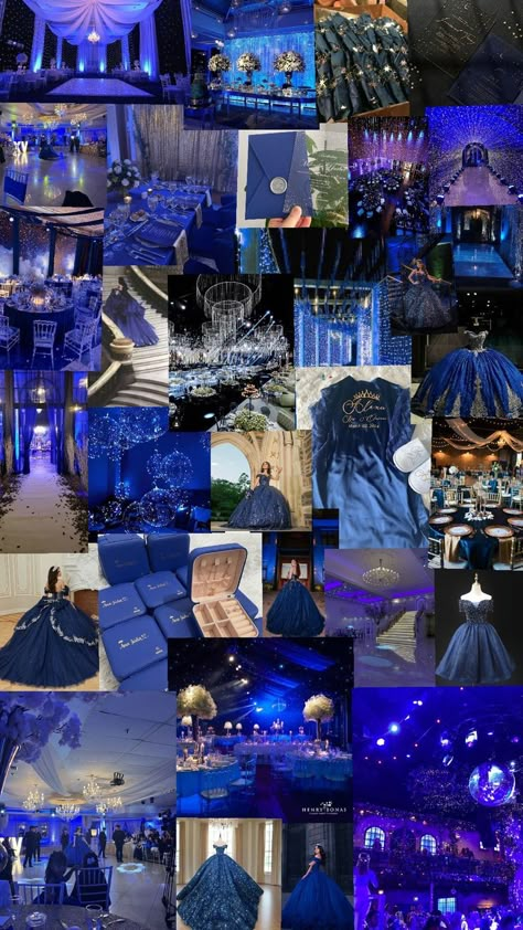 Navy Blue Quinceanera Ideas Table, Royal Blue Debut Theme, Dark Blue And Silver Quinceanera Theme, Sweet 15 Party Ideas Quinceanera Royal Blue, Navy Blue Debut Theme, Navy Blue Venue Quince, Quince Decorations Dark Blue, Arabian Nights Quinceanera Theme, Dark Blue Sweet 16 Decorations