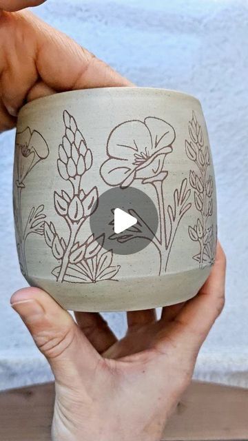 Dre- MTC 🏔👣🏺 on Instagram: "A small army of flower mugs are gathering. Which flowers are you most excited to see? I drew all my designs using procreate & printed using @smalldogprints silkscreen sheets. The process has been so fun! I'm really impressed with how much detail the screens capture 🧡" Ceramic Painting Flowers, Silkscreen Design, Decorating Videos, Mug Decorating, Pottery Videos, Slab Pottery, Pottery Techniques, Pottery Classes, Pottery Bowls