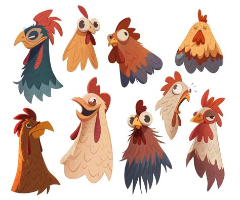 Chicken Design Illustration, Chicken Character Design, Chicken Run Characters, Chicken Concept Art, Chicken Monster Art, Chicken Character Illustration, Colourful Images, Nobody Asked, Bournemouth England