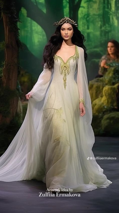 Elvish Dress, Game Of Thrones Dress, Fairy Gown, Greek Goddess Dress, Elven Dress, Elf Dress, Muslimah Style, Fantasy Dresses, Exotic Fashion