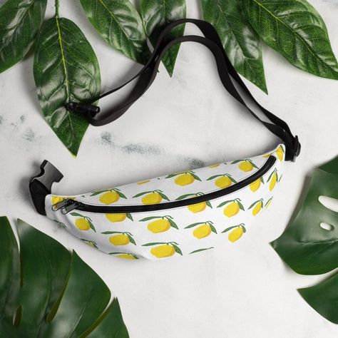 Cross Body Fanny Pack, Sling Bag Pattern, Banana Pattern, Festival Belt, Money Belt, Lemon Print, Bum Bag, Beach Bum, Cute Tshirts