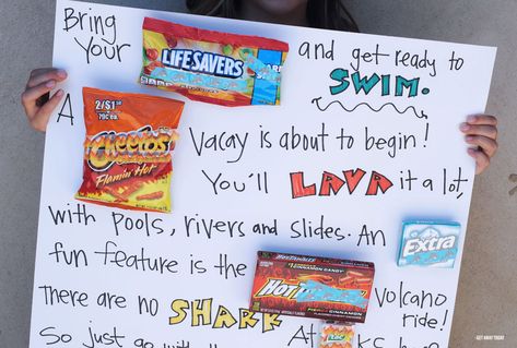 Surprise Trip Reveal Ideas Kids, Surprise Vacation Reveal, Candy Poster Board, Surprise Birthday Trip, Surprise Trip Reveal, Road Trip Gifts, Candy Bar Posters, Surprise Vacation, Water Theme Park