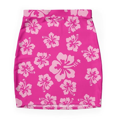 Super stretchy and durable polyester mini skirt. Vibrant, high-quality sublimation print across the front and back. Size range XXS-2XL. Island Flowers, Pink Hibiscus Flower, Casual Bridal Dress, Hawaiian Skirt, Hawaii Hibiscus, Hawaii Flowers, Skirted Tankini, Embroidery Skirt, Hello Kitty Themes