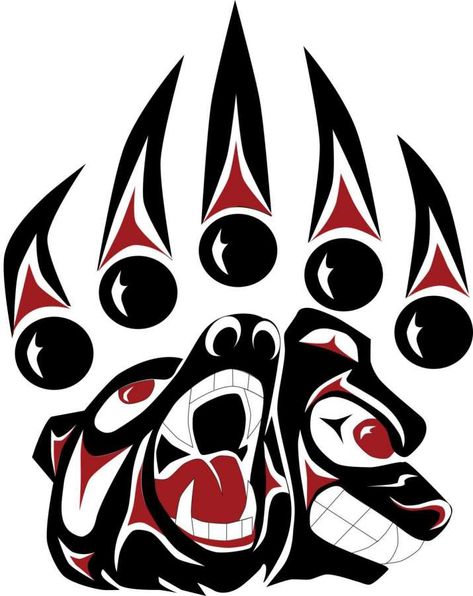 10+ Native American Bear Drawing Check more at https://drawingwow.com/10-native-american-bear-drawing/ Tatouage Haida, Bear Paw Tattoos, Native Drawings, Native American Bear, Native American Tattoo Designs, Native American Drawing, Bear Tattoo Designs, Native American Tattoo, Native American Tattoos